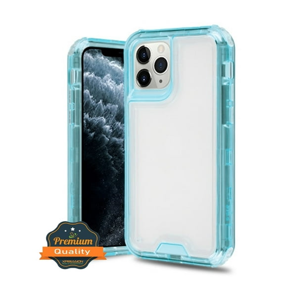 Apple iPhone 11 PRO MAX Phone Case Premium Hybrid Full-Body Dual Layer Shockproof Frame Bumper Hard PC & TPU Rubber Silicone 3 Layers Protective BLUE Transparent Cover for Apple iPhone 11 Pro Max