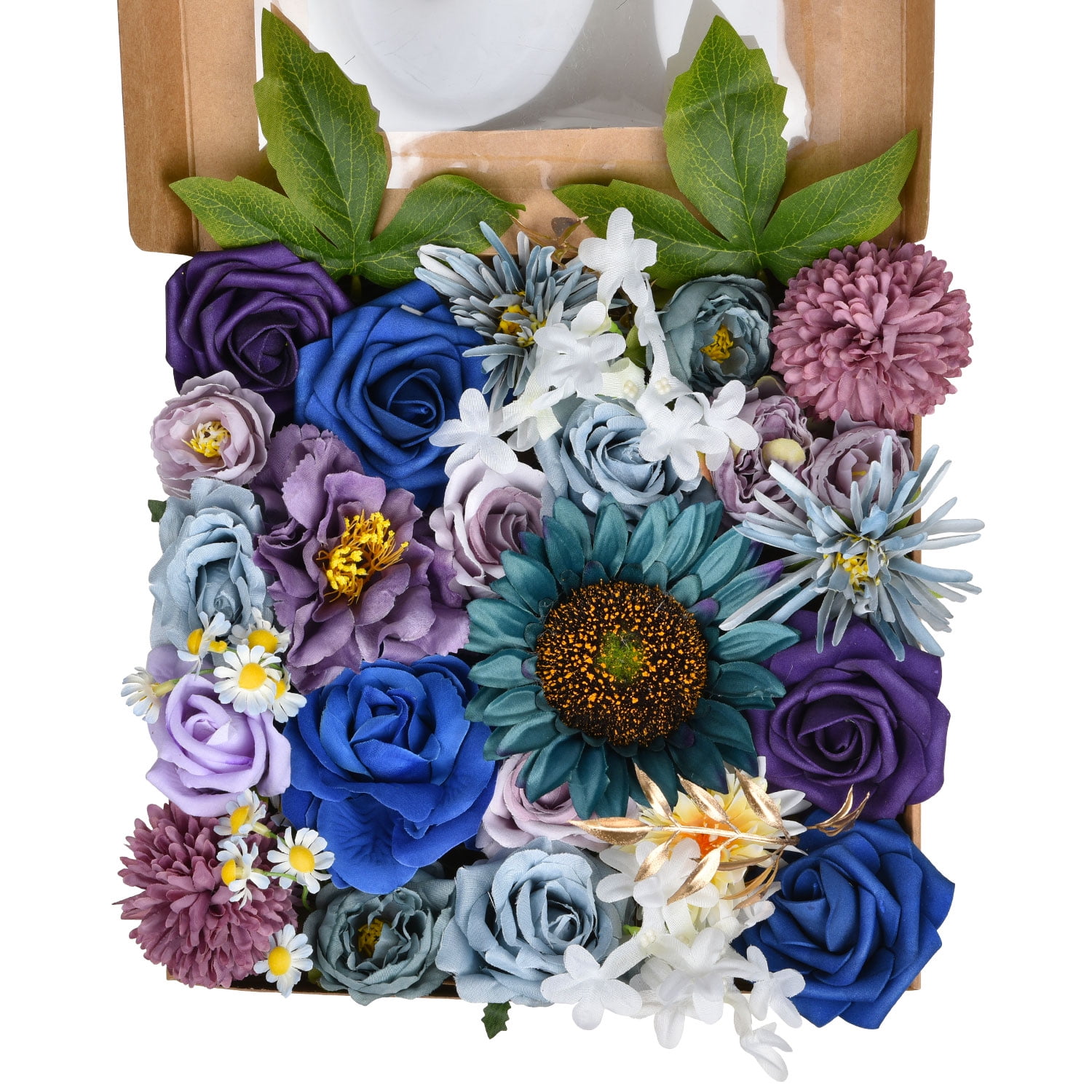 Coolmade Artificial Flowers Combo Box Set Faux Flowers Bulk Flower Leaf