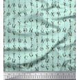 thumbnail image 1 of Soimoi Green Cotton Poplin Fabric Floral Alphabet Text Decor Fabric Printed Yard 42 Inch Wide, 1 of 3