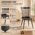 thumbnail image 3 of CRERIYO Windsor Dining Chairs Set of 4, Armless Kitchen Side Chairs with Metal Legs and Classic Slat Back, for Kitchen and Dining Room, Black, 3 of 13
