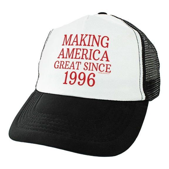 ThisWear 30th Birthday Gifts Making America Great Since 1996 Conservative Hat Political Gifts USA Trucker Hat Black