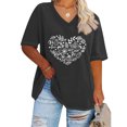 thumbnail image 2 of Camisetas Casuales de las Mujeres con Cuello en V Grande de la Calabaza de Acción de Gracias de Manga Corta, Base de Verano de Color Sólido para el Uso Diario, 2 of 4