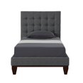 thumbnail image 3 of Inspired Home Saverio Linen Platform Bedframe Full Size Tufted, Light Grey, 3 of 8