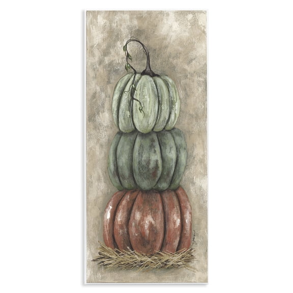 Stupell Industries Farmhouse Stacked Rustic Pumpkins Wall Plaque Art, 7 x 17, by Julie Norkus