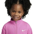 thumbnail image 3 of Baby & Toddler Girls Nike Ribbed Quarter-Zip Top & Flared Leggings 2-Piece Set Color: Psychic Blue Size: 4T, 3 of 4