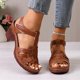thumbnail image 5 of Sandalias de Tacón de Bloque de la Correa Tejida de las Mujeres de Fondo Grueso Sandalias de una Correa, Sandalias de Verano de las Mujeres Slingback Ajustable, 5 of 9
