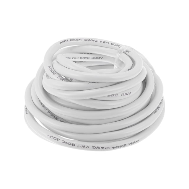Cables eléctricos únicos para automóviles, cable de alimentación de 30 pies, blanco, TC, 1 pieza, 12AWG, 3 conductores, completamente aislado y con chaqueta de tacto suave, universal