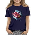 thumbnail image 2 of Babcutegg Independence Day Patriotic Graphic T-Shirt With Soft Cotton Fabric, Classic Round Neck And Short Sleeves For Everyday Wear Black Size 14, 2 of 5
