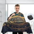 thumbnail image 3 of JSTEL Golden Whale Mandala Waterproof Barber Cape for Men Women Beard Shaving Bib Apron Professional Hair Cutting Cloth, 65 x 55 inch, 3 of 6