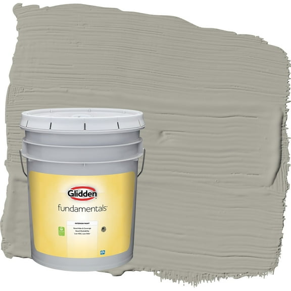 Glidden Fundamentals Hot Stone / Gray Eggshell Interior Paint, 5 Gallon