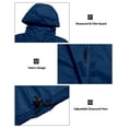thumbnail image 4 of Women's Packable Rain Jacket Windbreaker Waterproof Lightweight Rain Coat with Hood for Golf Cycling Hiking Classic Blue XS, 4 of 7