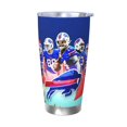thumbnail image 1 of Taza térmica duradera de acero inoxidable 304 con tema del equipo de fútbol Bills con tapa y pajita Taza térmica de acero inoxidable de 20 oz Taza para automóvil Adecuada para bebidas frías y, 1 of 8