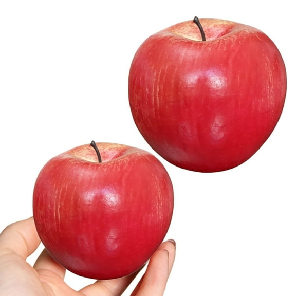 Fake Fruit Artificial Apples, Decorative Fruit Lifelike Faux Apples Realistic Fruits Apple Decorations for Kitchen, Realistic Fake Fruits Party Props Home Decor (Red,1Pc)