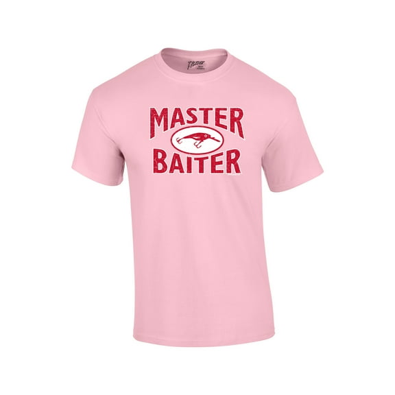 Fishing Short Sleeve T-shirt Master Baiter Hook Lure-lightpink-XL