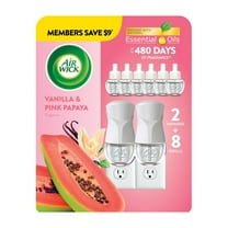 Air Wick Plug In Scented Oil Air Freshener, Vanilla & Pink Papaya, 2 Warmers 8 Refills