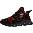 thumbnail image 3 of Uminder Womens Walking Shoes Flower Skull Sneakers Black Shoes Size 9, 3 of 5
