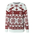 thumbnail image 6 of Women's Fashion Winter Christmas Knitted Long Sleeve Round-Neck Sweater for Fall and Winter, Cozy and Festive, Great as Christmas Sweaters for Women and Christmas Gifts,Red,Size XL, 6 of 9