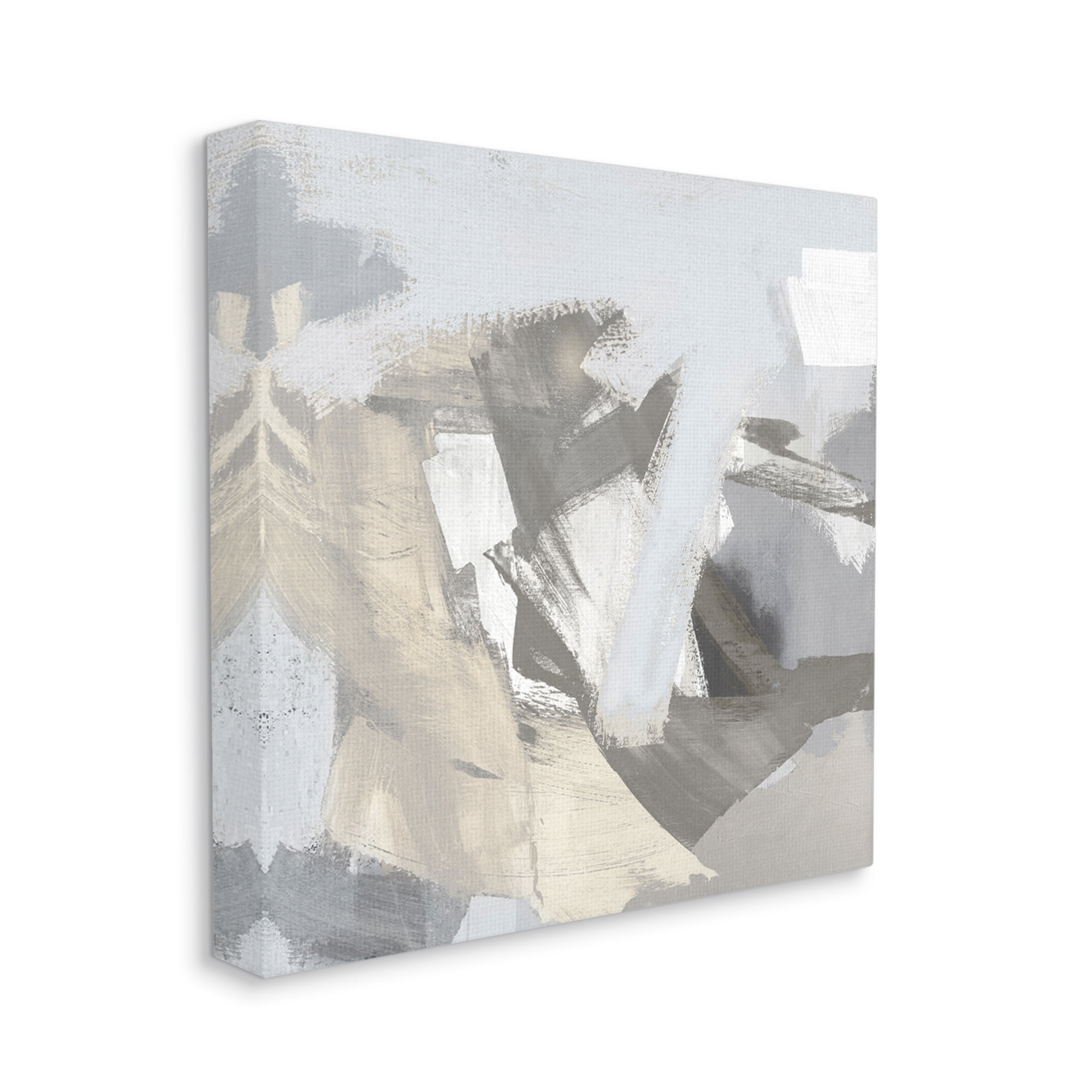 Stupell Industries Grey Subtle Painting Abstract Painting Gallery Wrapped Canvas Art Print Wall Art, 17 x 17