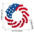 thumbnail image 6 of 14 Inch July 4th Wreath Patriotic Americana Wreath Handcrafted Memorial Day Wreath Festival Garland Decorations Front Door Wall Home Decor (Blue), 6 of 8