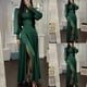 thumbnail image 2 of Vestidos Para Mujer Moda Casual Cintura Cortada Color Sólido Corte de Hendidura Costura Manga Larga Vestido Que Combina Con Todo Odeerbi ODB129338, 2 of 9