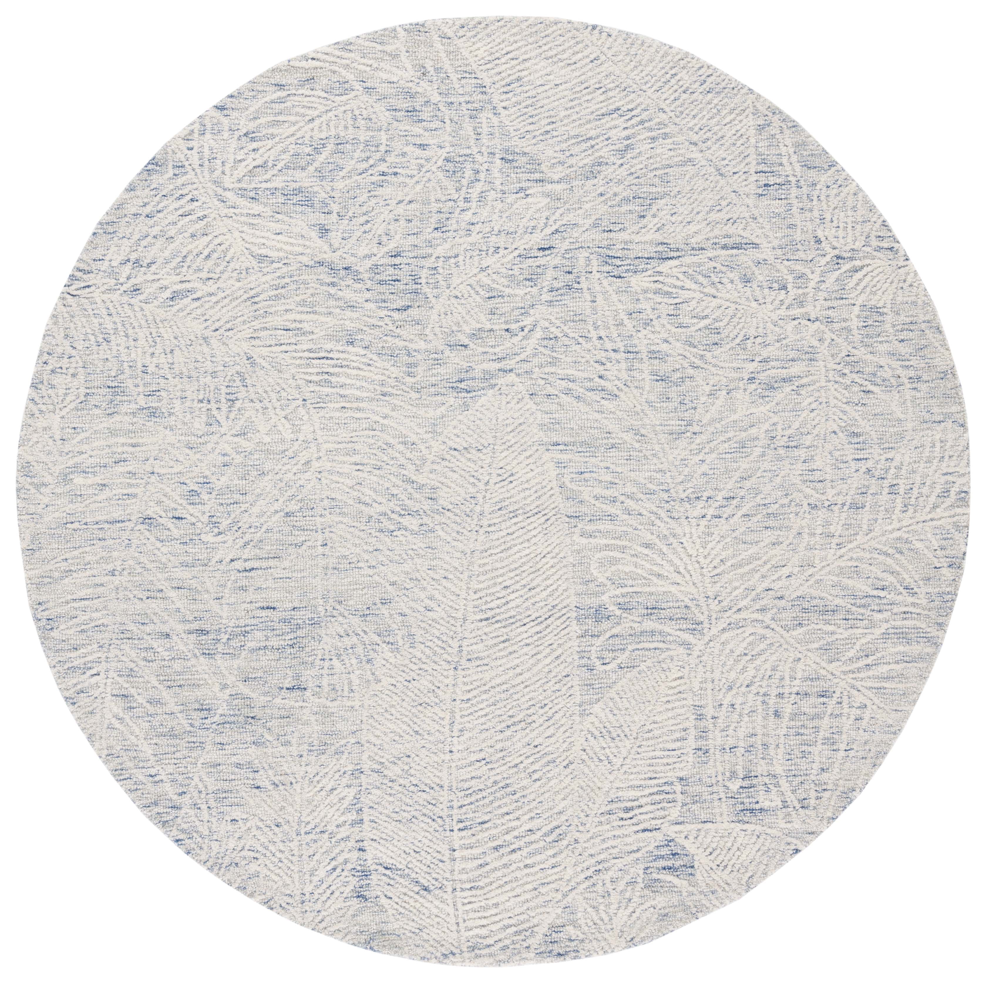 Safavieh Metro Hartley Leaves Area Rug, Blue/Ivory, 6' x 6' Round