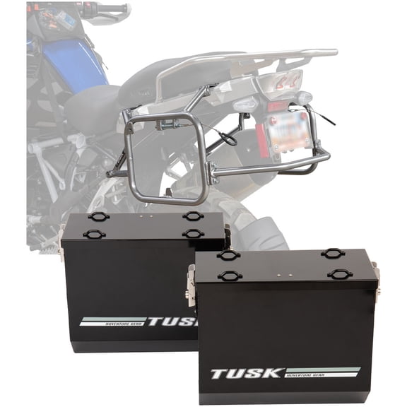 Tusk 1467340192 Aluminum Panniers with Pannier Racks V2 Large Black ...