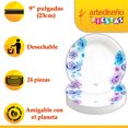 thumbnail image 3 of 24 Pz Plato Desechable De Cartón Decorativo Premium Espiral Azul 9 pulgadas, 3 of 5
