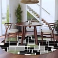 thumbnail image 3 of Round Rugs 8 Ft, Sage Green Black Geometric Non Slip Area Rugs for Kitchen Bedroom Entryway, Modern Abstract Art Block Washable Carpet Runner Rug Floor Mats for Bedroom Home Decor, 3 of 8