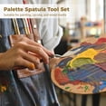 thumbnail image 3 of 22 PCS Palette Spatula Set, Stainless Steel Palette Tools and Plastic Scrapers, Painting Pallet Spatulas with Wooden Handle for Oil Painting, Acrylic Color Mixing Texturing, 3 of 6