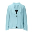 thumbnail image 3 of Fmbrln Womens Dressy Blazers Fashion Lapel Collar Button Solid Blouse Casual Office Business Work Blazers Light Blue M, 3 of 4
