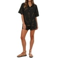 thumbnail image 2 of Michellecmm  Women’s 2 Piece Outfits Graphic Short Sleeve Button Shirt + Shorts, 2 of 9