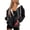 Black Cat Red Rose, variant on Dragonfly Mushroom Daisy Floral Print Women Zip Up Hoodies Oversized Long Sleeve Sweatshirts Pullover Hooded Jacket Y2K Hoodie with Pocket Fall Winter Outfits, Size S