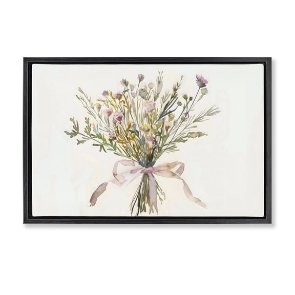 Stupell Industries Bouquet of Spring Wildflowers Black Framed Floater Canvas Wall Art, design by Creative Studio