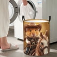 thumbnail image 4 of Lsque Western Cowboy Guinea Pig pattern Laundry Hamper Basket, Tall Woven Rope Hamper Basket for Clothes, Lightweight Storage Basket, Collapsible Waterproof-Small, 4 of 8