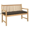 thumbnail image 5 of vidaXL Patio Bench with Blue Cushion 59.1" Solid Teak Wood, 5 of 162