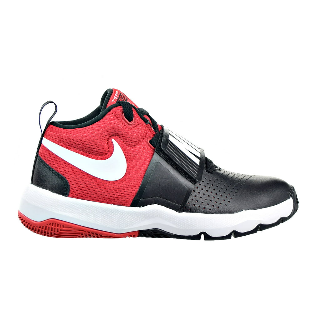 Nike - Nike Team Hustle D 8 Big Kid's Shoes Black/White/University Red ...