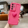 thumbnail image 3 of for Samsung Galaxy S21 Ultra Case for Women, Cute Kawaii 3D Love Heart Solid Color Curly Wavy Camera Lens Cover Shockproof Soft Silicone Phone Cover 6.8 Inch (Hot Pink), 3 of 12
