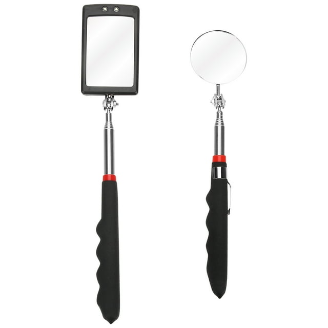 SHISUYAN 2 Pcs Miroir Télescopique Outil d'Inspection Miroir sur un Bâton Miroir d'Inspection Led