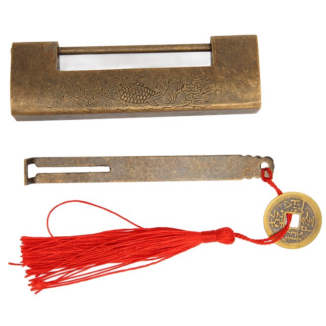 Brass Antique , Spacing 5.9cm Exquisite Rustproof Chinese Old Style Fish Retro Classic Pattern Horizontal For Wooden Boxes Cabinets Jewelry Box Decoration