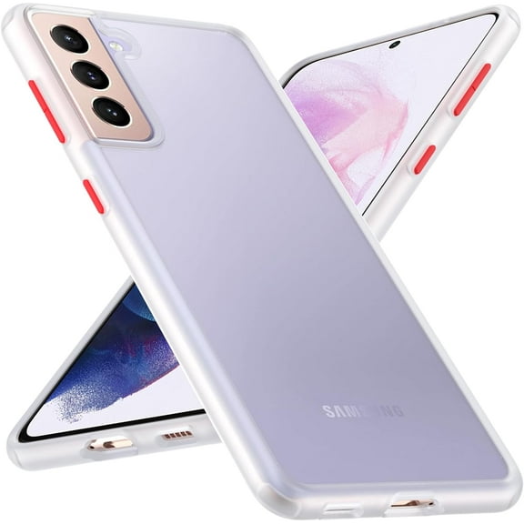 Zero Serie for Samsung Galaxy S21 Case 5G, [Wireless Charging Support] [Translucent Matte Thin Phone Case] Shockproof Slim Cover 6.2'', White