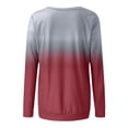 thumbnail image 4 of Ernkv Womens Top Pullover T-shirt Comfy Casual Round Neck Long Sleeve Gradient Dressy Loose Plus Size Blouses Shirts Red L, 4 of 4