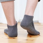 Yesbay 1 Pair Yoga Socks Breathable Sweat Absorption Cotton Anti-slip Unisex Socks for Yoga,Dark Gray