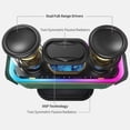 thumbnail image 2 of DOSS Bluetooth Speaker, SoundBox Pro+ Wireless Bluetooth Speaker with 24W Impressive Sound, Booming Bass, IPX6 Waterproof, 15Hrs Playtime, Wireless Stereo Pairing, Mixed Colors Lights, 66 FT- Green, 2 of 7