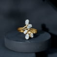 thumbnail image 4 of Rosec Jewels Lab Grown Diamond Cocktail Ring for Women - Ef-Vs Quality Certified Diamond Bypass Ring - with Jewelry Box, 14K Yellow Gold, US 7.50, 4 of 8