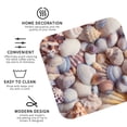 thumbnail image 3 of Honeii Sea Shells Print Leather Coaster Set of 4, Ideal for Safeguarding Your Furniture from Drinks Spills and Effortless Cleanup-Square, 3 of 6