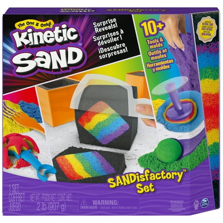 Kinetic Sand Sandisfactory Set with 2lbs of Colored Kinetic Sand