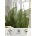thumbnail image 6 of Sheer Curtains 63 inches Long, Gradient Floral Sage Green Flower Translucent Decor Light Filtering Sheer Window Curtains Rod Pocket Voile Drapes for Bedroom Living Room, 52"W x 63"L 2 Panels, 6 of 7