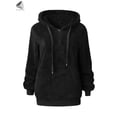 thumbnail image 5 of PULLIMORE Womens Fuzzy Fleece Hoodie Sweatshirt Oversized Zip Up Hoodies Sherpa Hooded Pullover with Pockets (XL, Black), 5 of 7