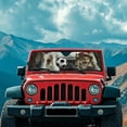 thumbnail image 3 of Uorisanigo Funny Cat Driving Windshield Sun Shade for Jeep Wrangler Rubicon Sahara TJ JK JKU 2 Door & 4 Door, Sunshades Heat Shield, Aluminum Foil Structure Block UV Rays and Heat, 3 of 7