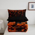 thumbnail image 6 of jejeloiu Orange Plaid Buffalo Twin Comforter Sets Kids,Abstract Geometric Pixel Miners Bedding Set For Boys,Reversible,2 Pieces, 6 of 8